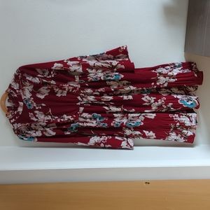 Lulu's floral dress with bell sleeves. Size small.